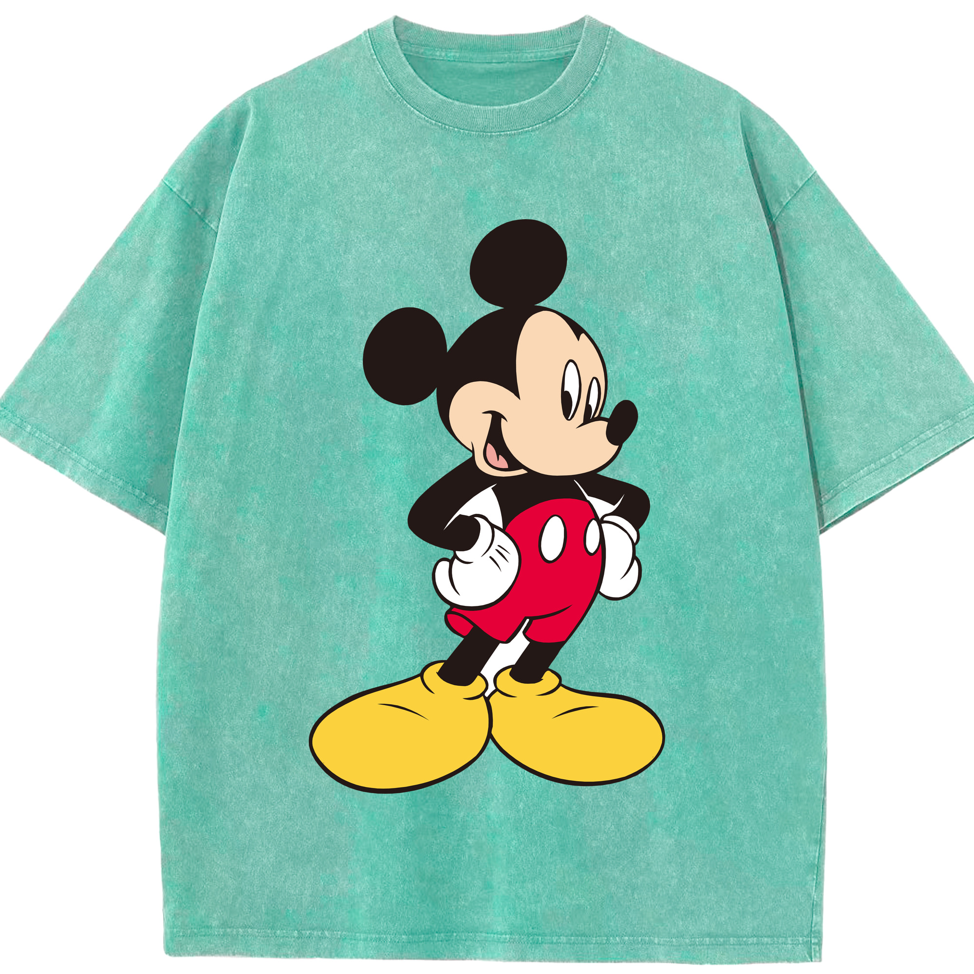 （画像用） ミッキーマウス Mickey Mouse 綿100% ヴィンテージ風 半袖Tシャツ（フロントプリント）